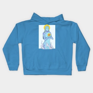 Inked Girl (blue) Kids Hoodie